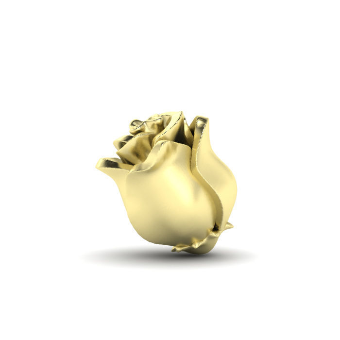 Half-folded rose flower 3D print model_5
