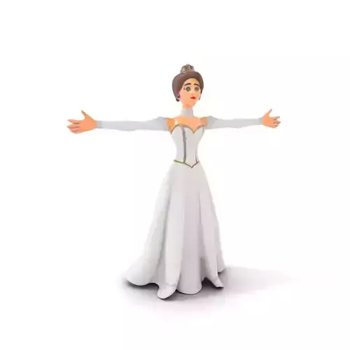 Elegant Princess Character Model Pack with Royal Attire Low-poly 3D model
