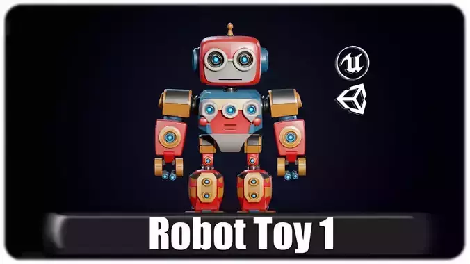 Robot Toy 1 Game Ready Low Poly