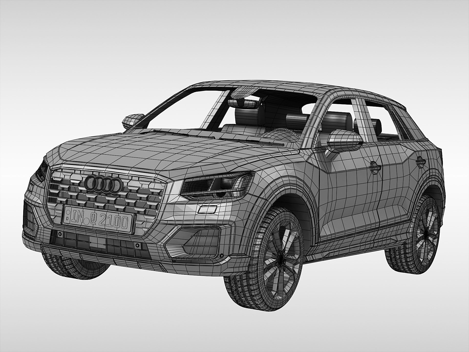 Audi Q2 2017 3D model_9