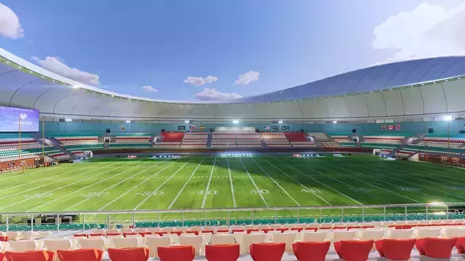 Modular American Football Stadium Scene - Exterior Interior   3D model 2
