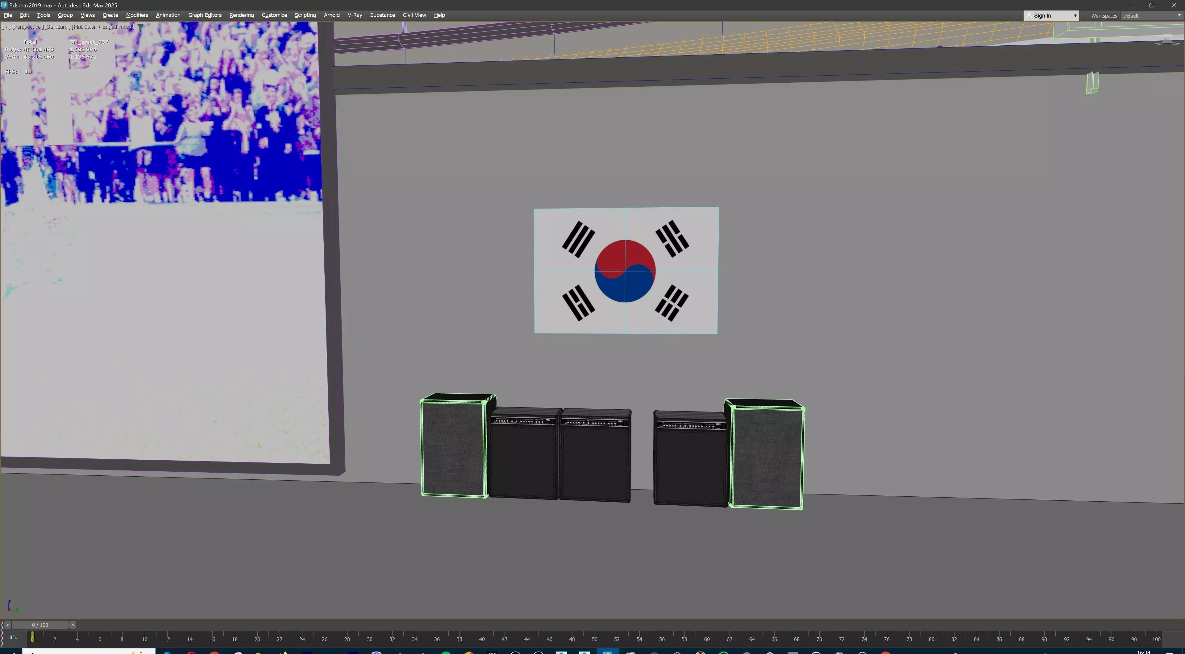 American Football Stadium Exterior Interior Props 3D model_39