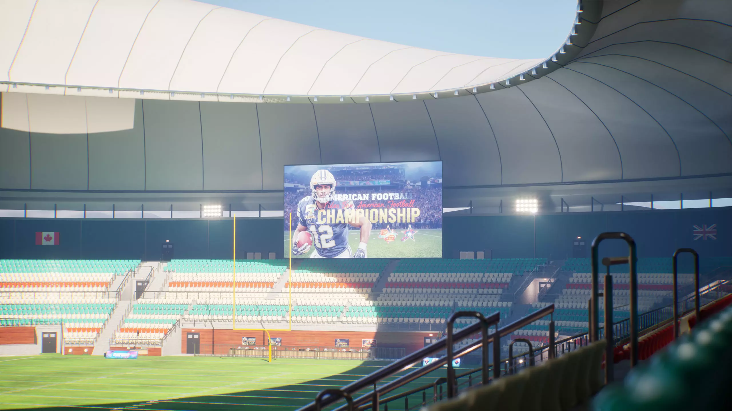 American Football Stadium Exterior Interior Props 3D model_12