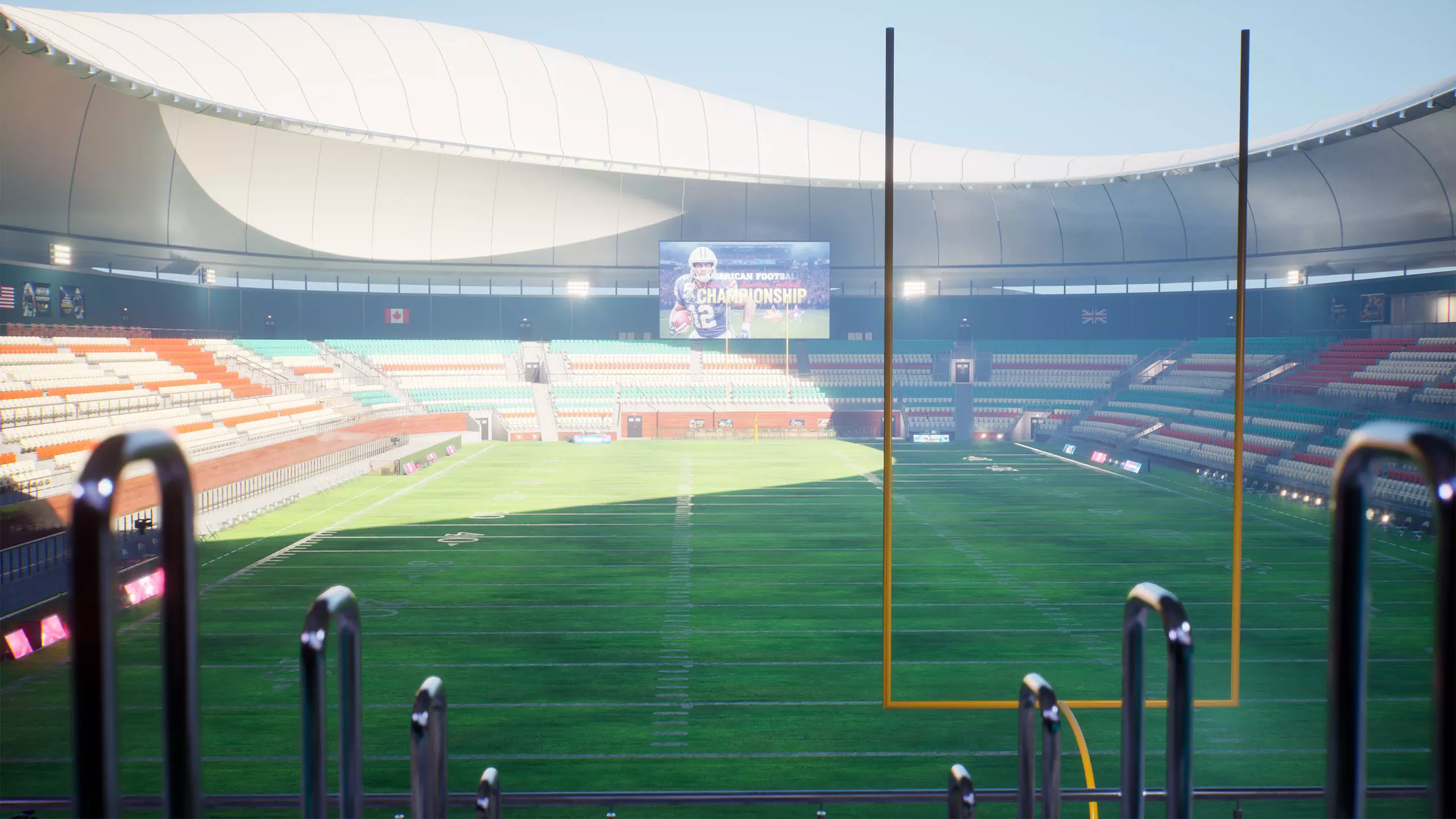 American Football Stadium Exterior Interior Props 3D model_19