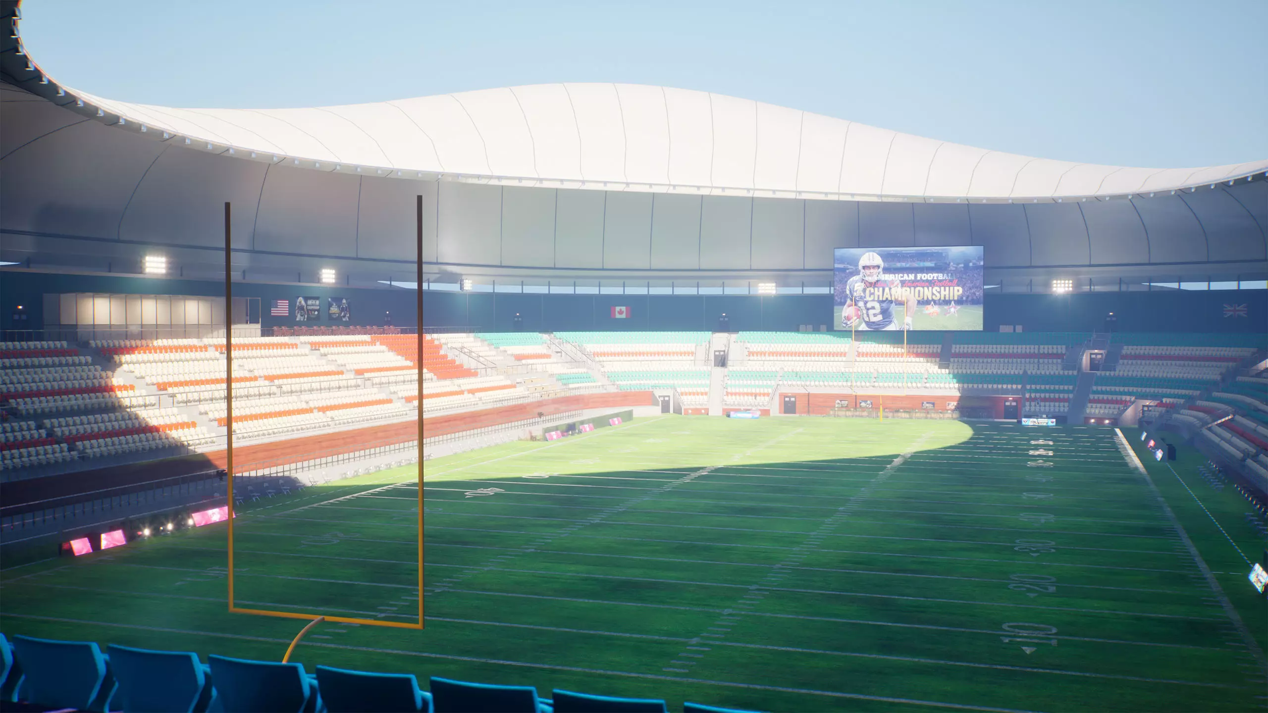 American Football Stadium Exterior Interior Props 3D model_16