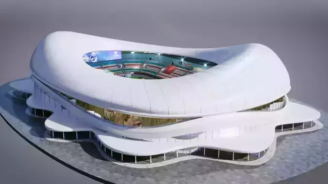 Modular American Football Stadium Scene - Exterior Interior   3D model 5