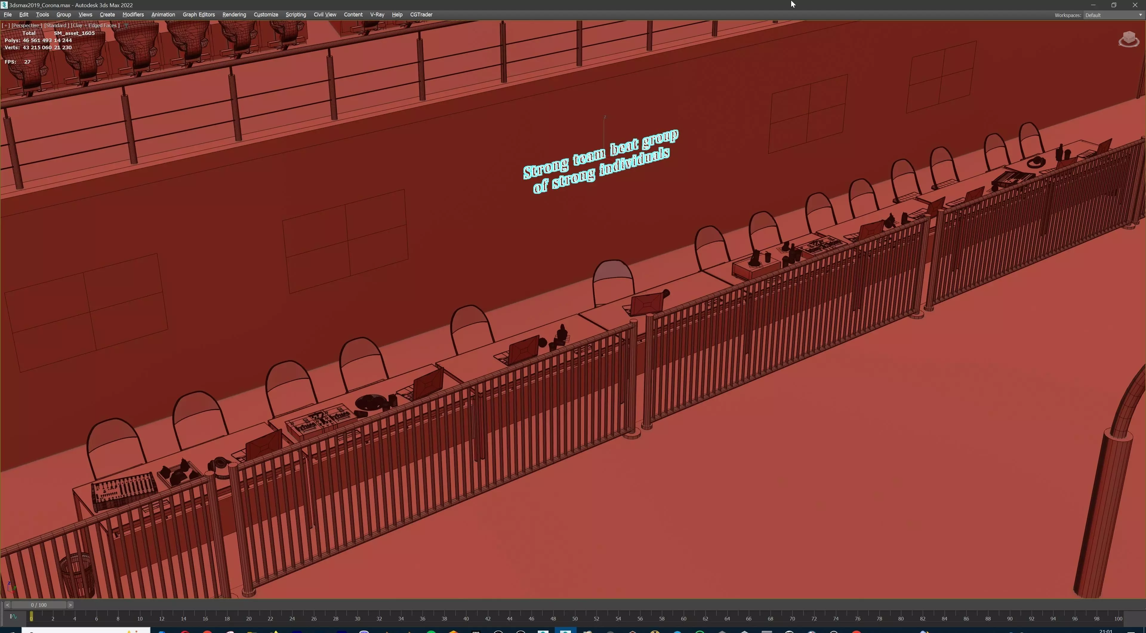 American Football Stadium Exterior Interior Props 3D model_32