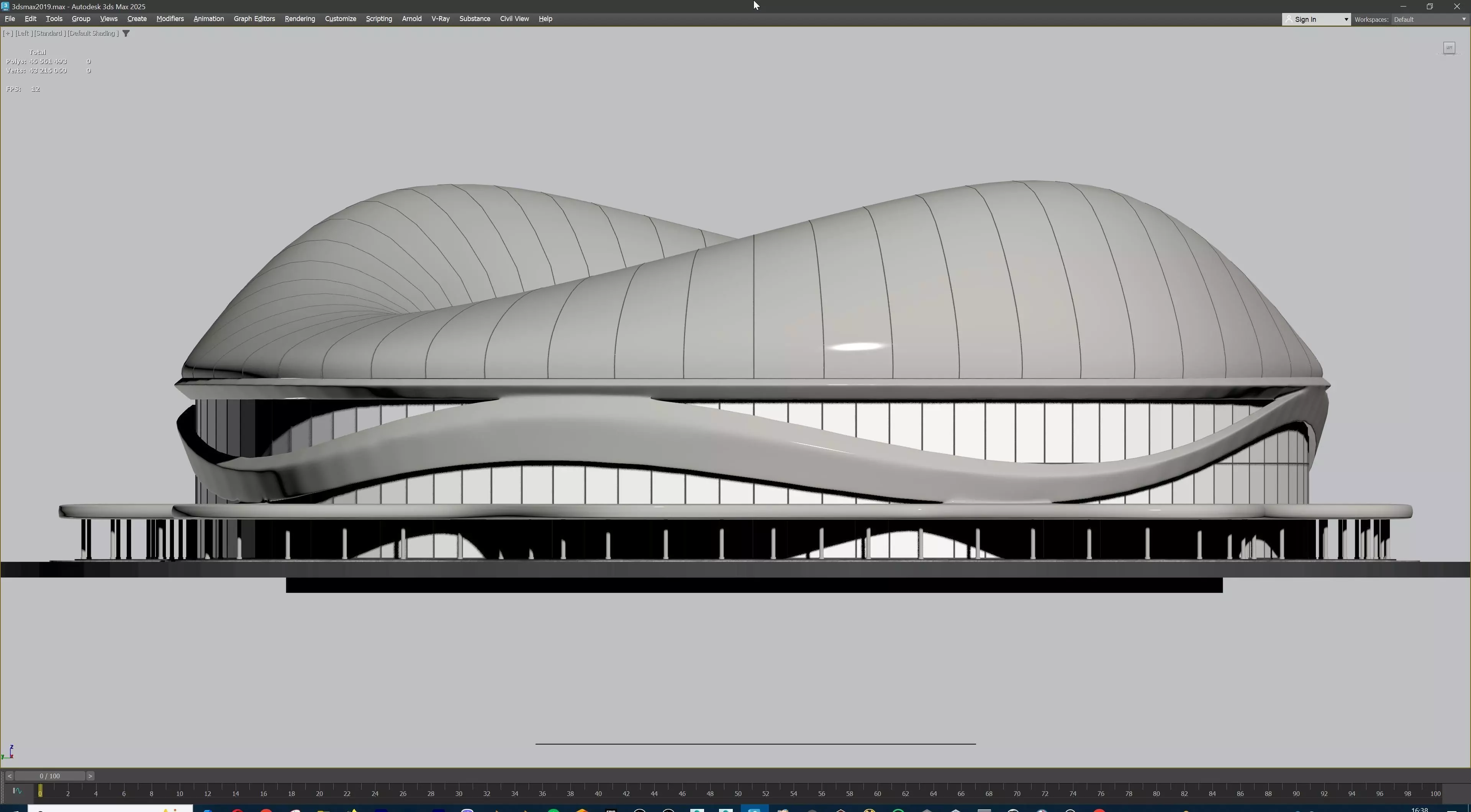 American Football Stadium Exterior Interior Props 3D model_51