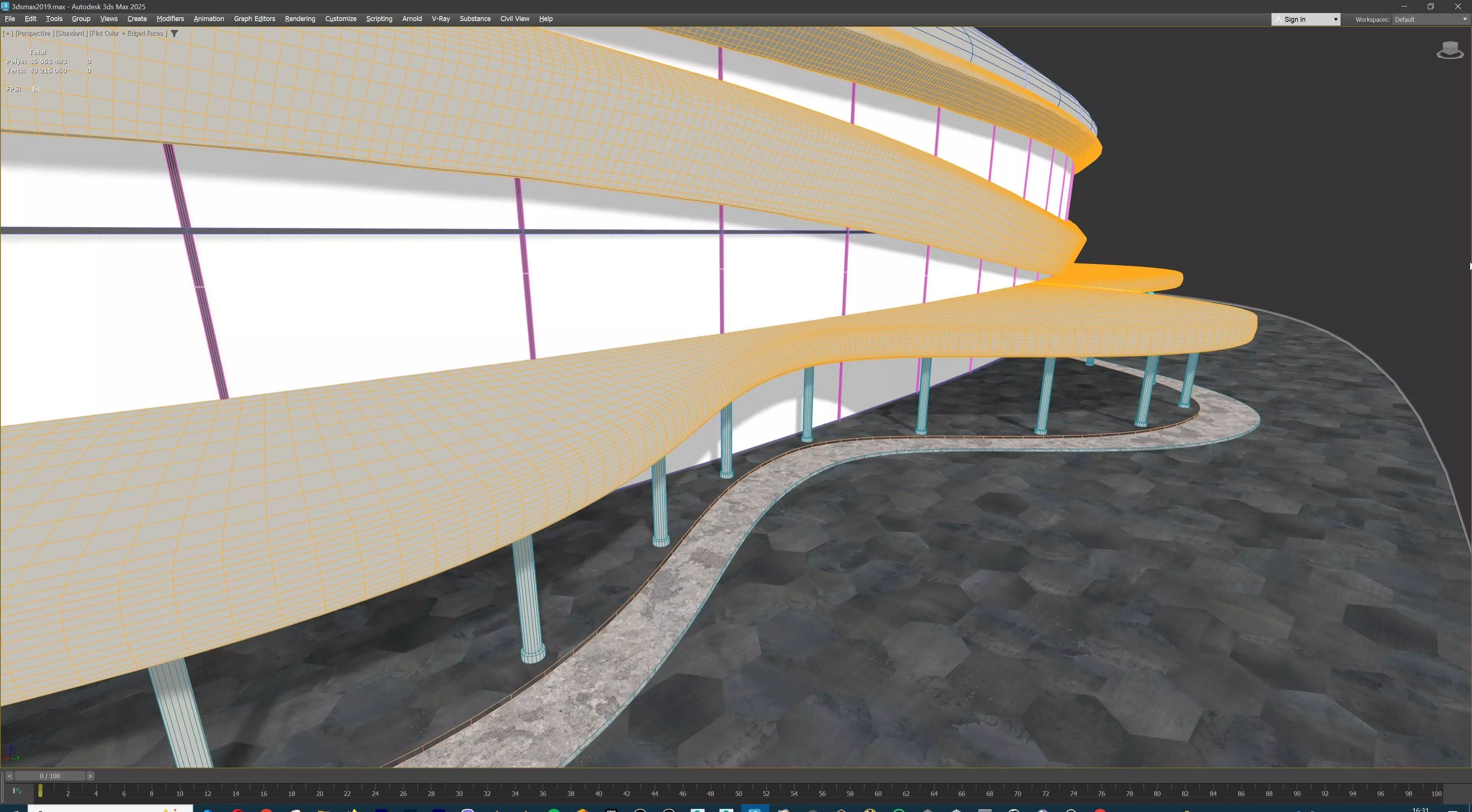 American Football Stadium Exterior Interior Props 3D model_36