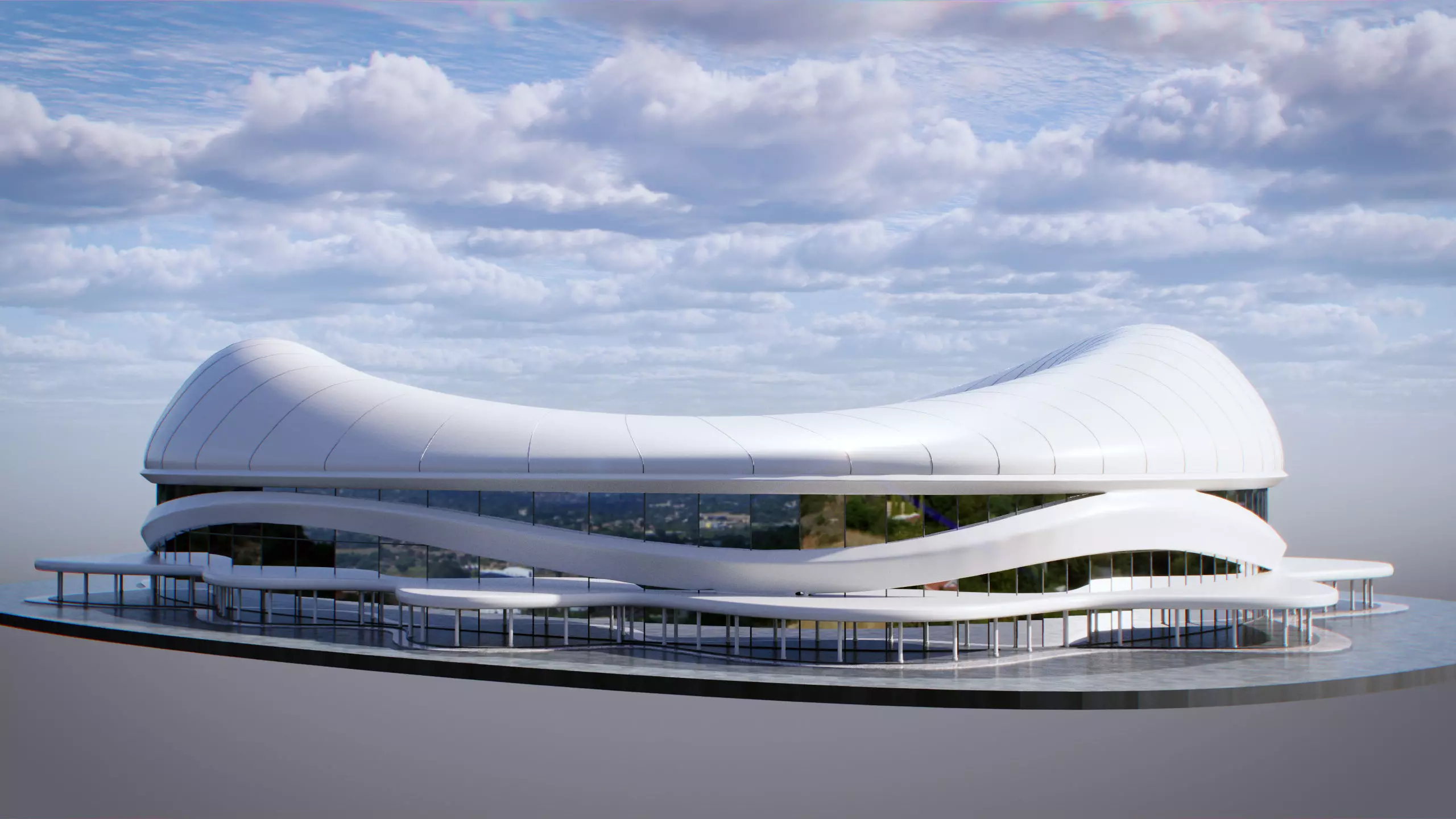 American Football Stadium Exterior Interior Props 3D model_8