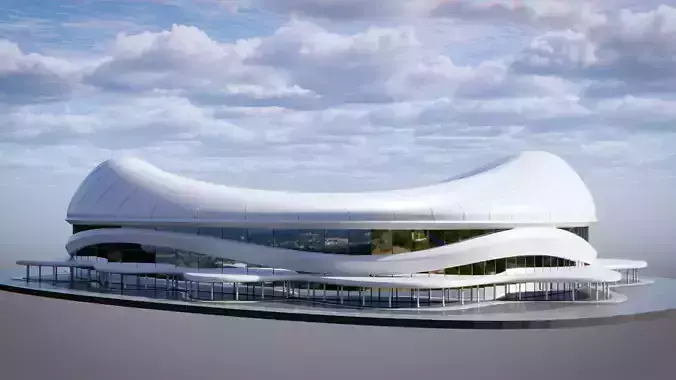 Modular American Football Stadium Scene - Exterior Interior   3D model 7