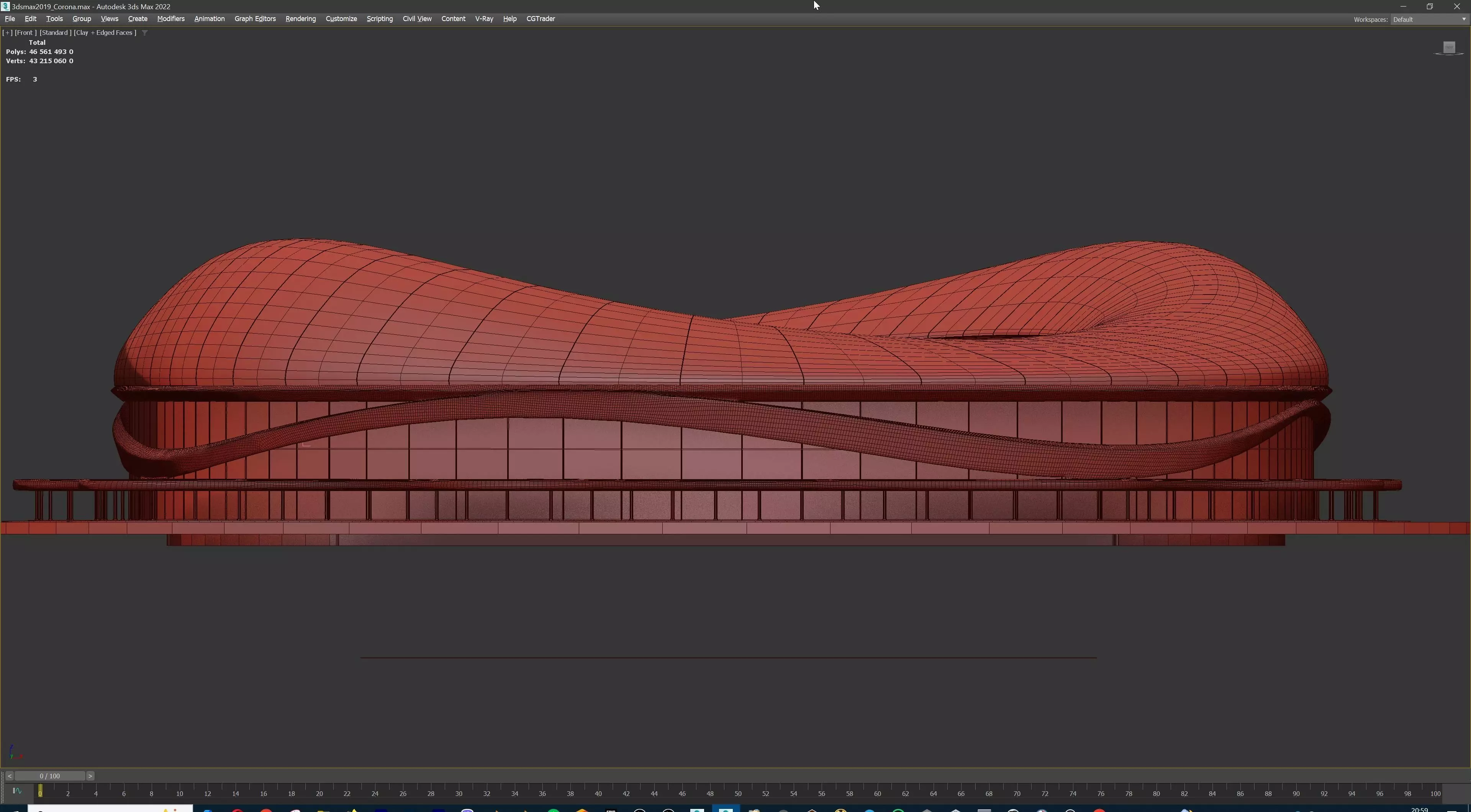 American Football Stadium Exterior Interior Props 3D model_30