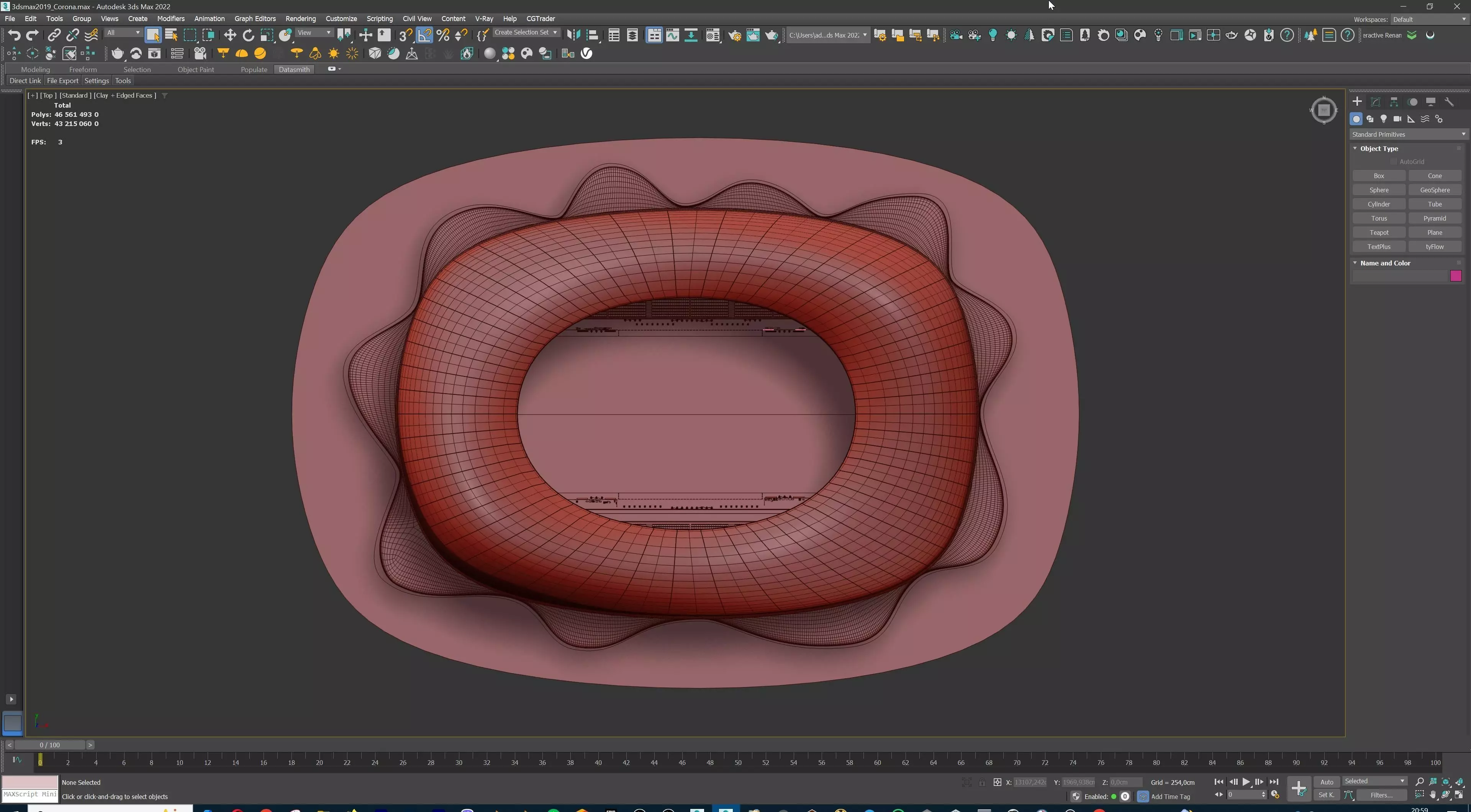 American Football Stadium Exterior Interior Props 3D model_28