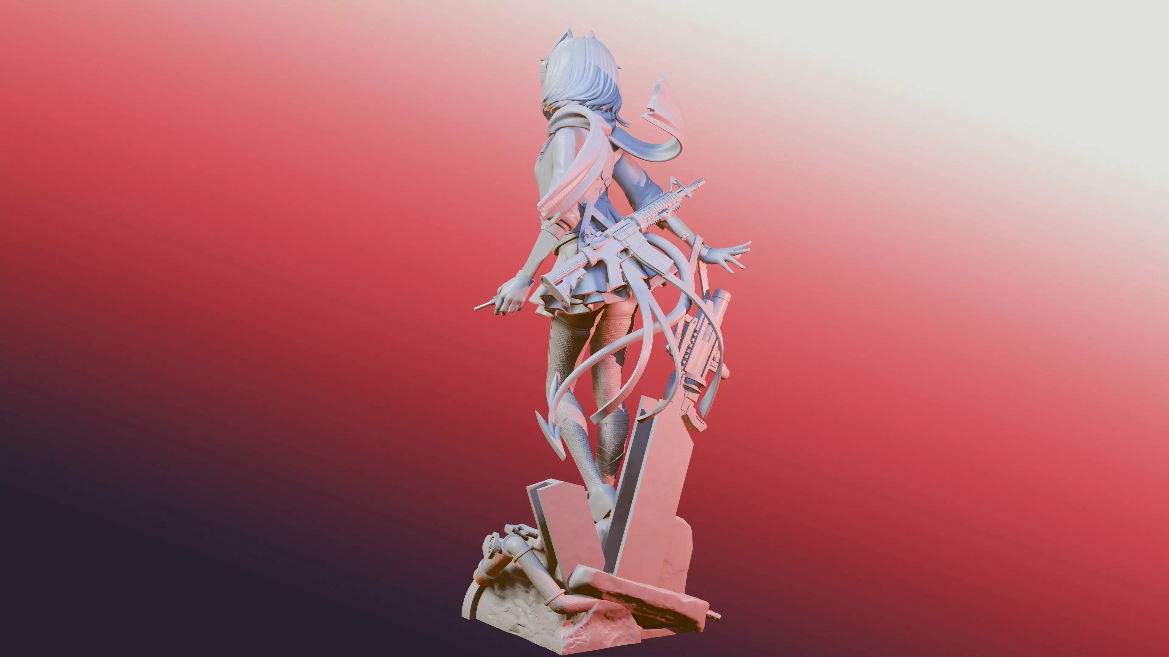 W - Arknights 3D print model_25