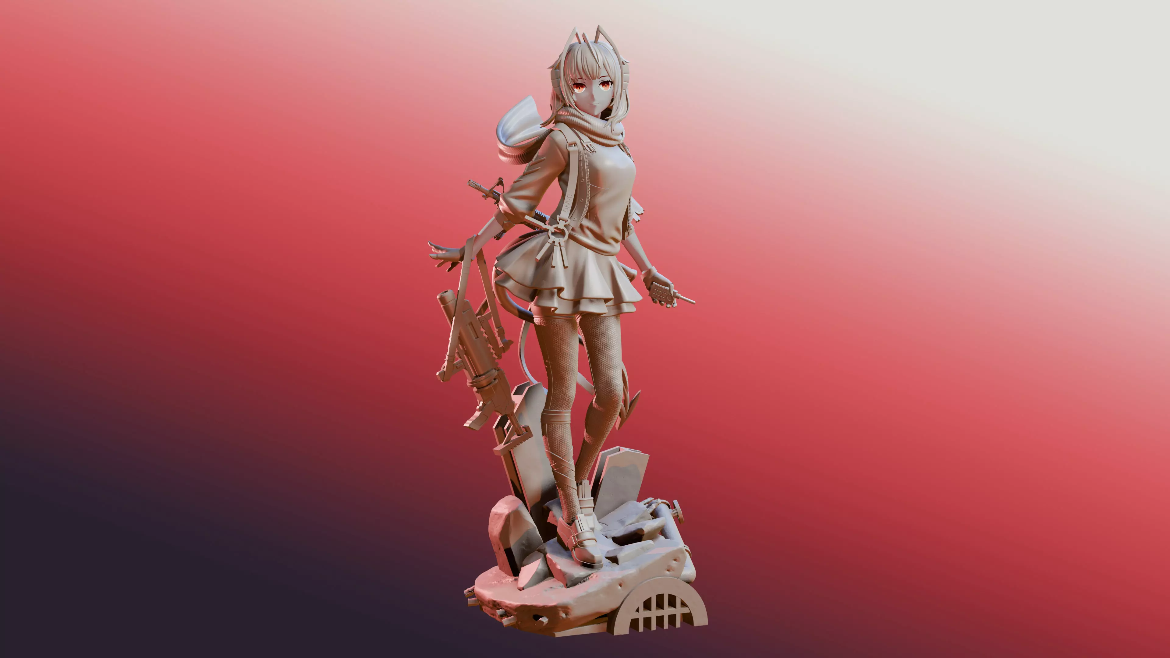 W - Arknights 3D print model_24