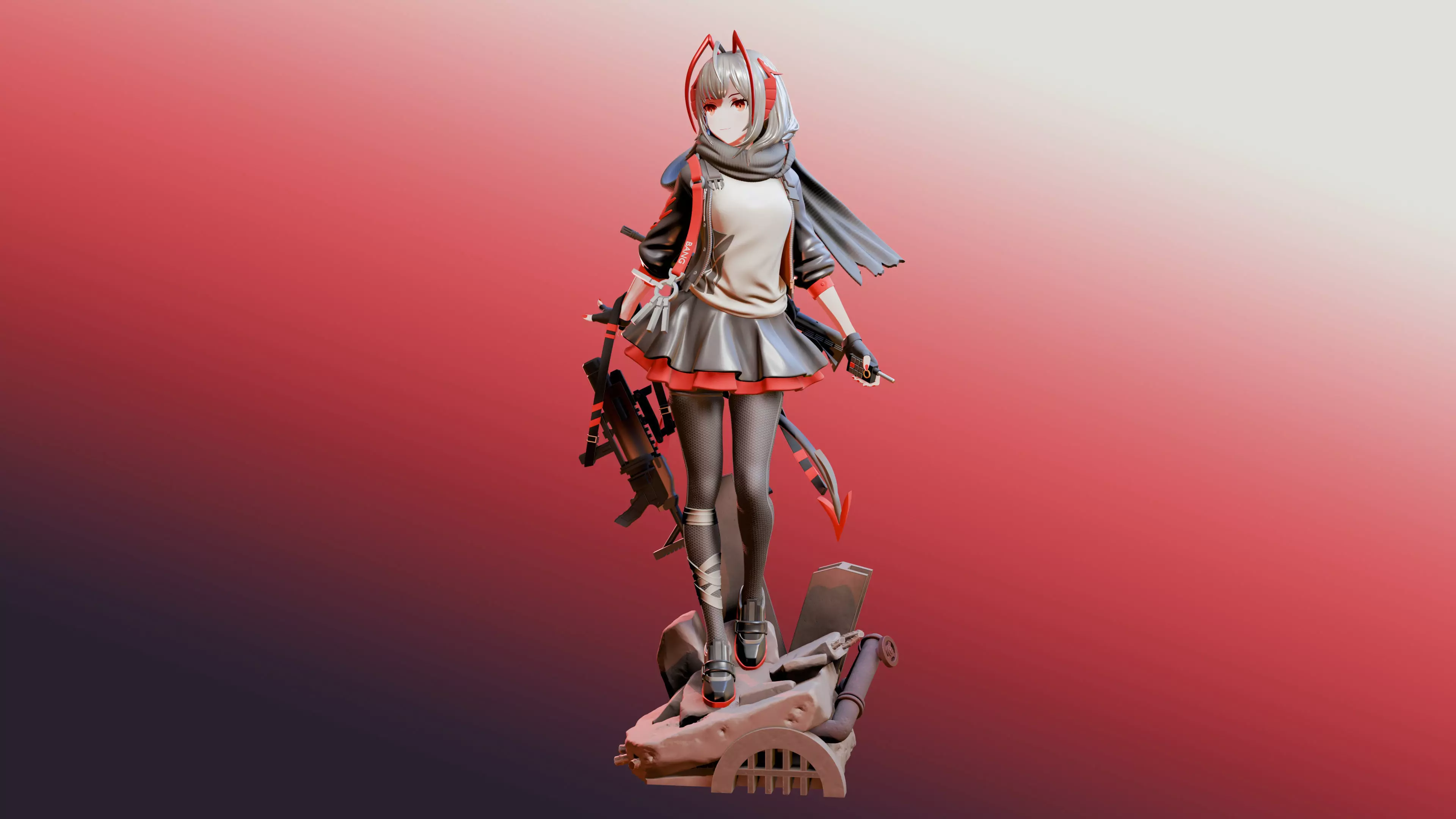 W - Arknights 3D print model_15