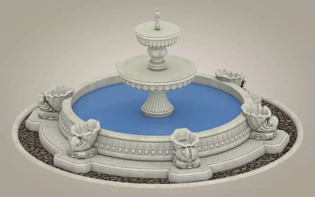 European Style Fountain 3D model_0