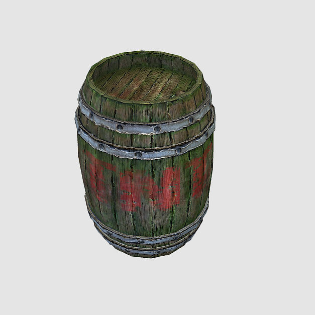 Barrel TNT Free low-poly 3D model_3
