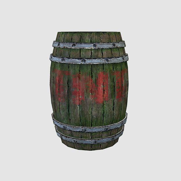Barrel TNT Free low-poly 3D model_1