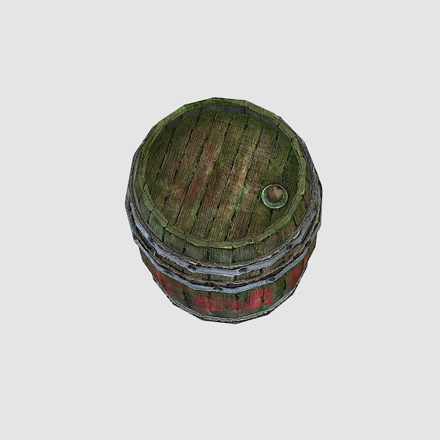 Barrel TNT Free low-poly 3D model_2