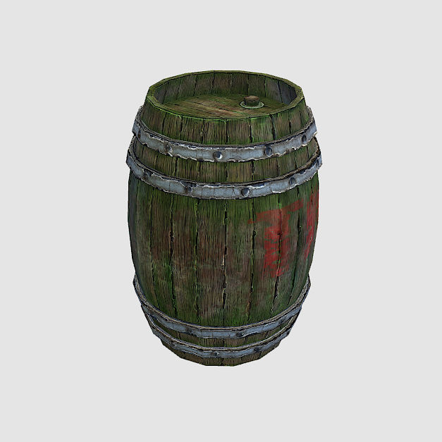 Barrel TNT Free low-poly 3D model_4