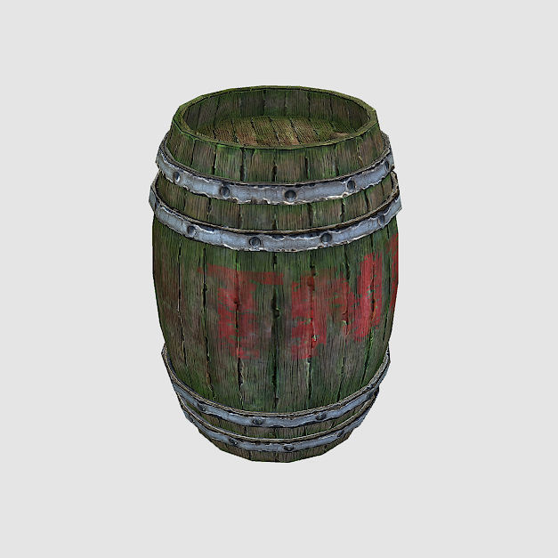 Barrel TNT Free low-poly 3D model_0