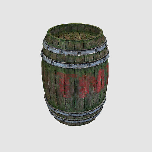 Barrel TNT Free low-poly 3D model