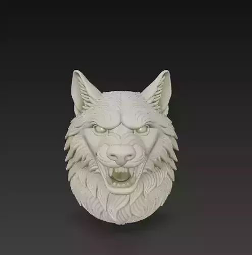 Wolf Head Sculpture-Stylized 3D Model for Printing-CGI 3D print model Wolf Head Sculpture-Stylized 3D Model for Printing-CGI 3D print model