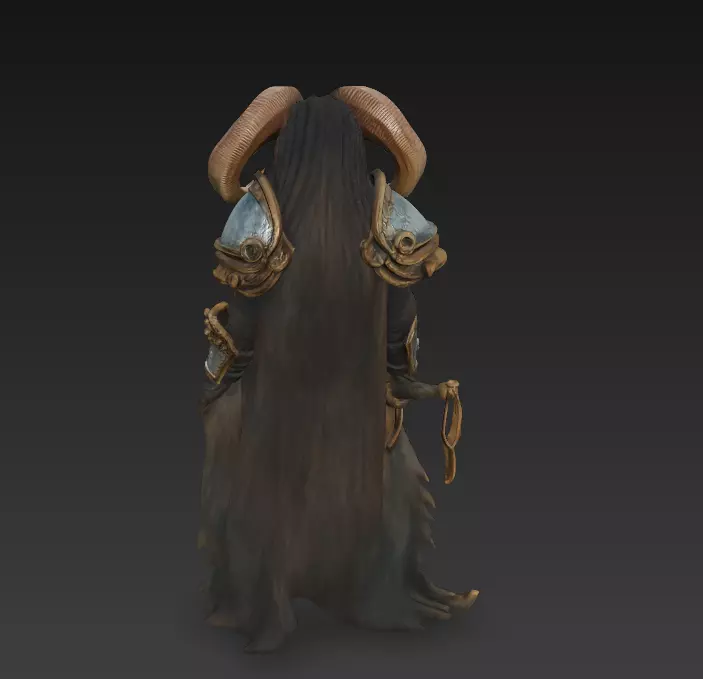 Fantasy Armored Warrior with Horned Helmet - 3D Model 3D print model_2