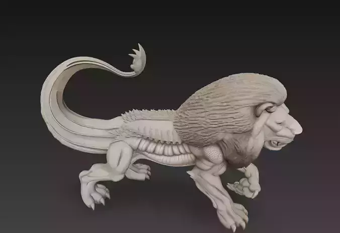 Chimera Beast Hybrid Creature 3D Print Model Fantasy  3D print model
