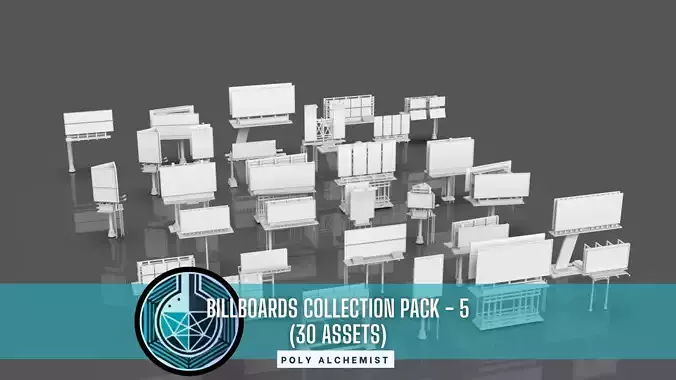 Advertisement And Street Billboards Pack - 5 - 30 Assets 3D model