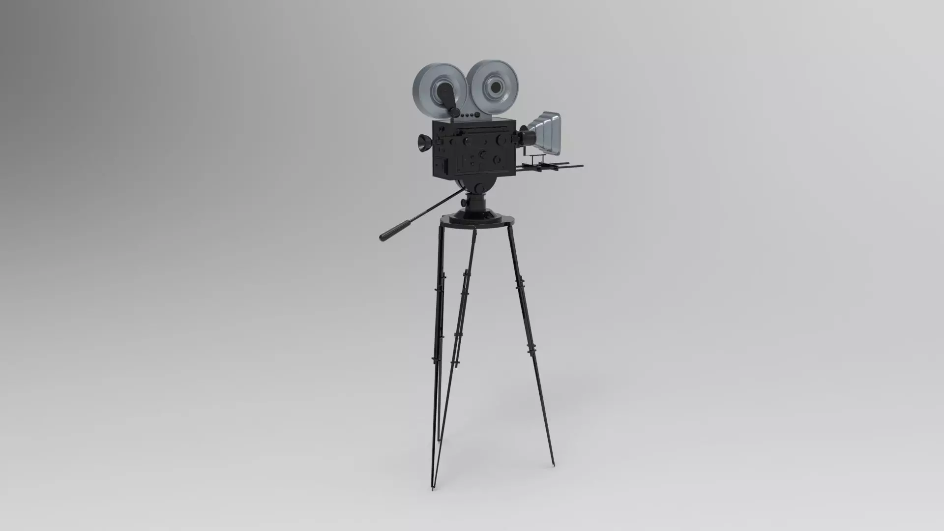 Vintage Movie Camera 3D model_0