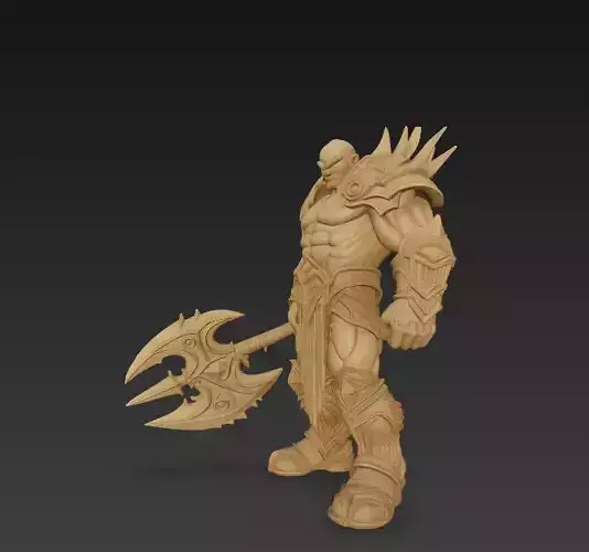 Armored Warrior with Battle Axe 3D Print and CGI Model