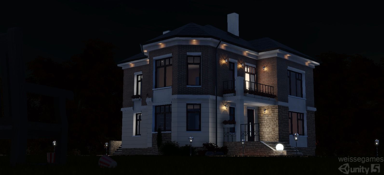 Cottage house for sims Low-poly 3D model_3