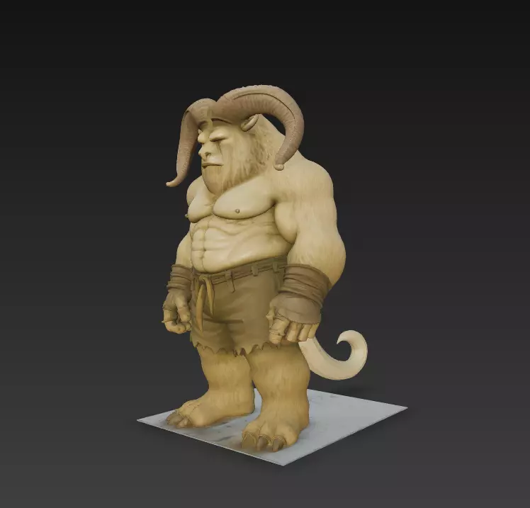 Fantasy Minotaur Guardian Warrior 3D Print Model 3D print model_1