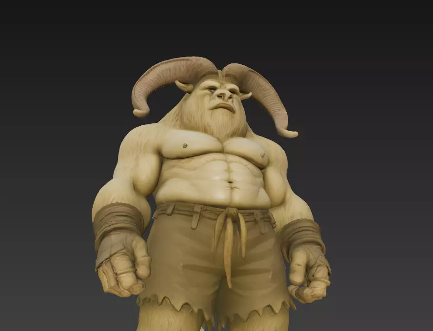 Fantasy Minotaur Guardian Warrior 3D Print Model 3D print model_5