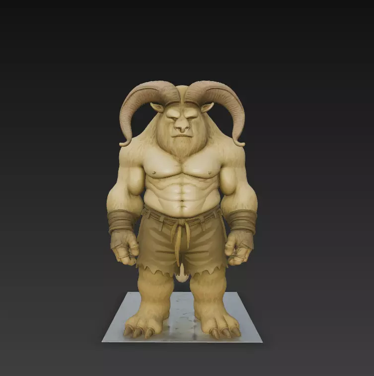 Fantasy Minotaur Guardian Warrior 3D Print Model 3D print model_0