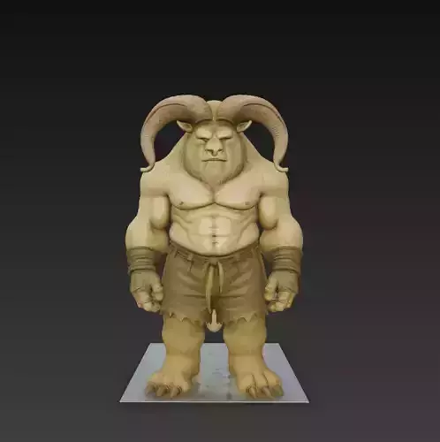 Fantasy Minotaur Guardian Warrior 3D Print Model