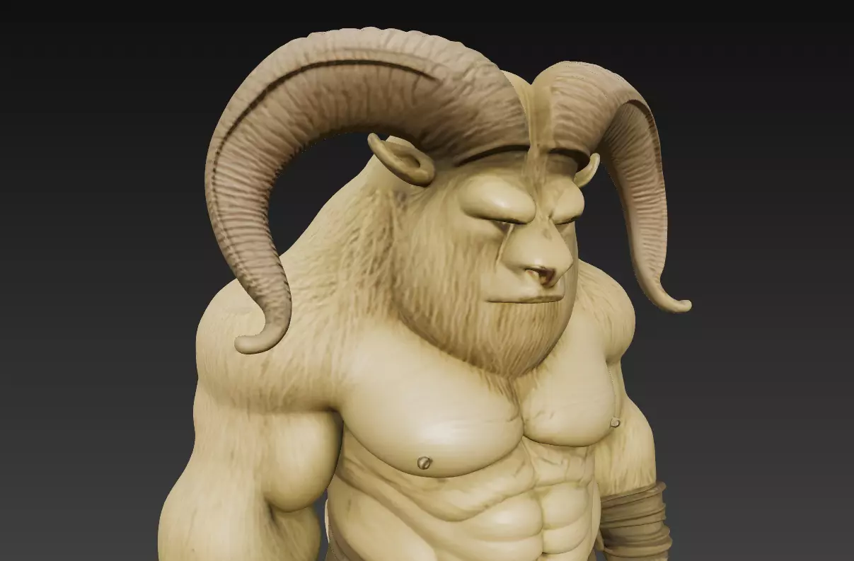 Fantasy Minotaur Guardian Warrior 3D Print Model 3D print model_4