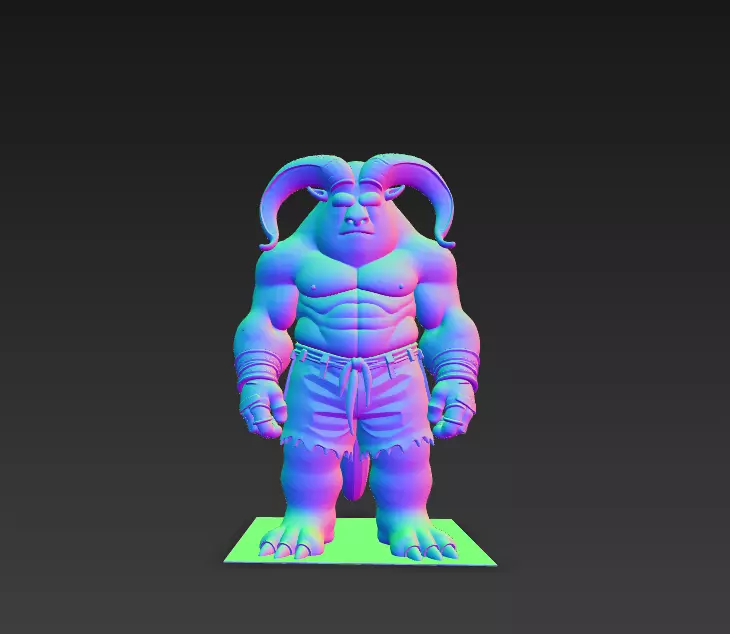 Fantasy Minotaur Guardian Warrior 3D Print Model 3D print model_6