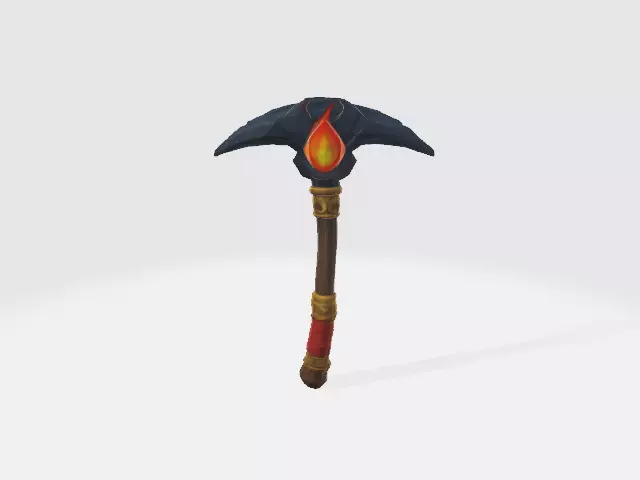Flameforge Pickaxe Low-poly 3D model