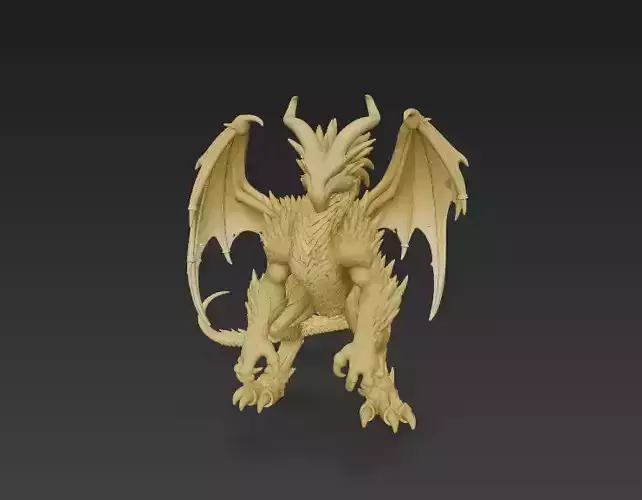 Golden Dragon Guardian Statue 3D Print Model 3D print model Golden Dragon Guardian Statue 3D Print Model 3D print model