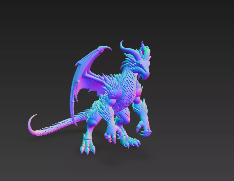 Golden Dragon Guardian Statue 3D Print Model 3D print model_6