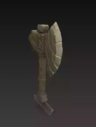 Stone Rune Axe - Stylized Fantasy Weapon