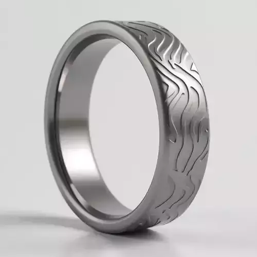 Modern Wave Pattern Ring 3D Model