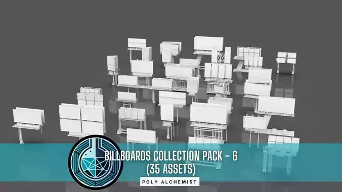 Advertisement And Street Billboards Pack - 6 - 35 Assets 3D model
