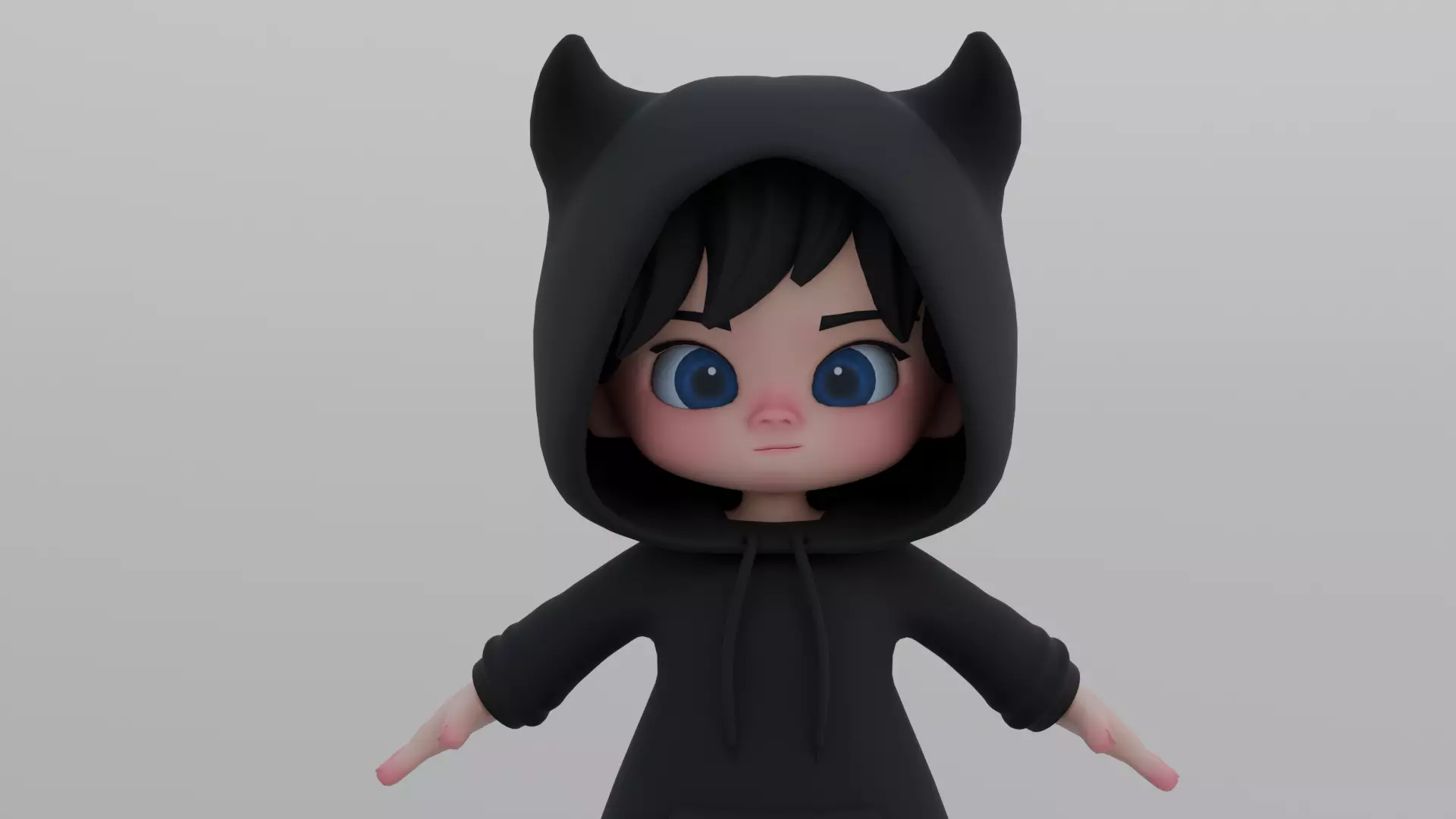 Cute Chibi Male 3D Character Low-poly 3D model Low-poly 3D model_4