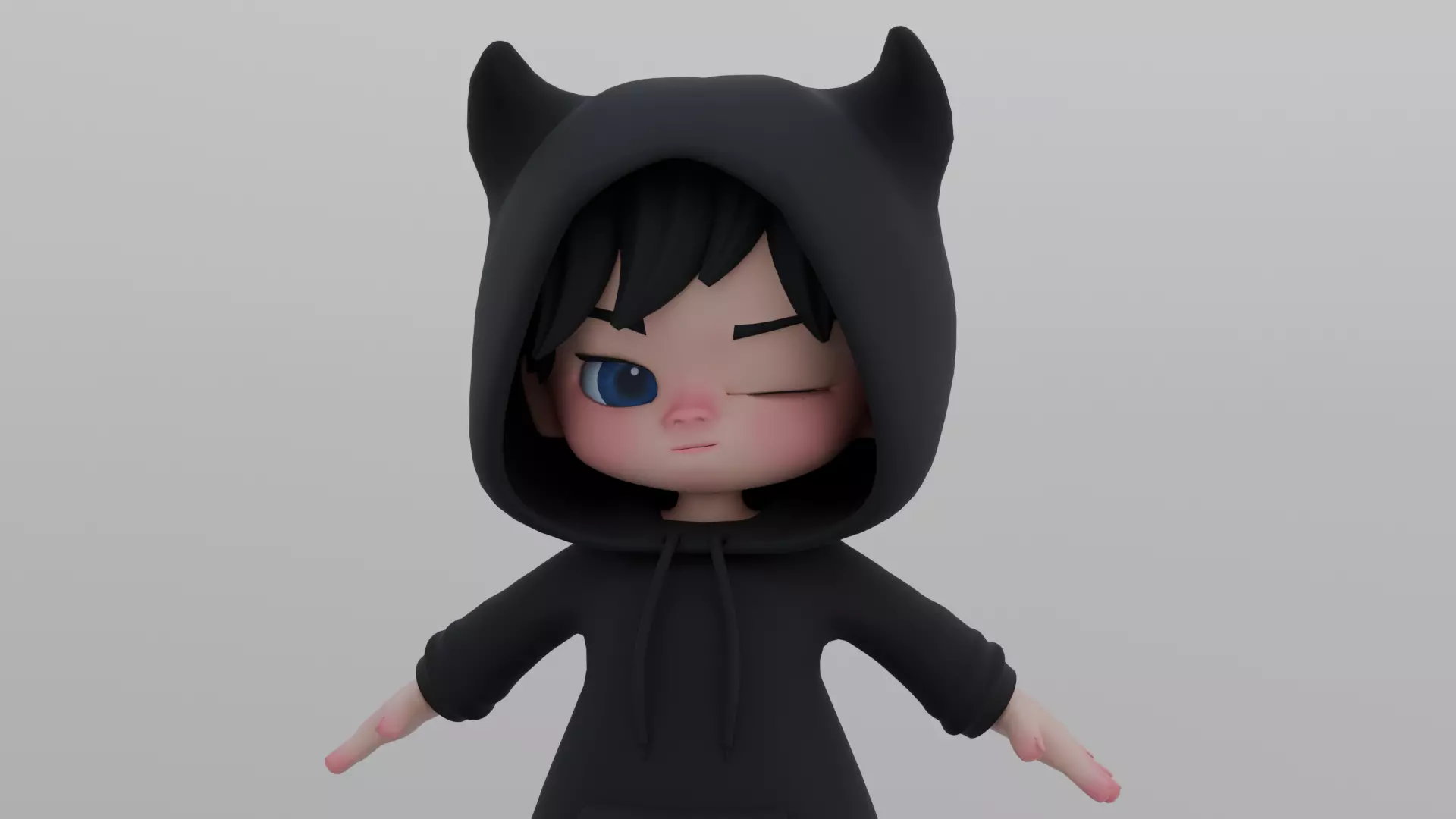 Cute Chibi Male 3D Character Low-poly 3D model Low-poly 3D model_9