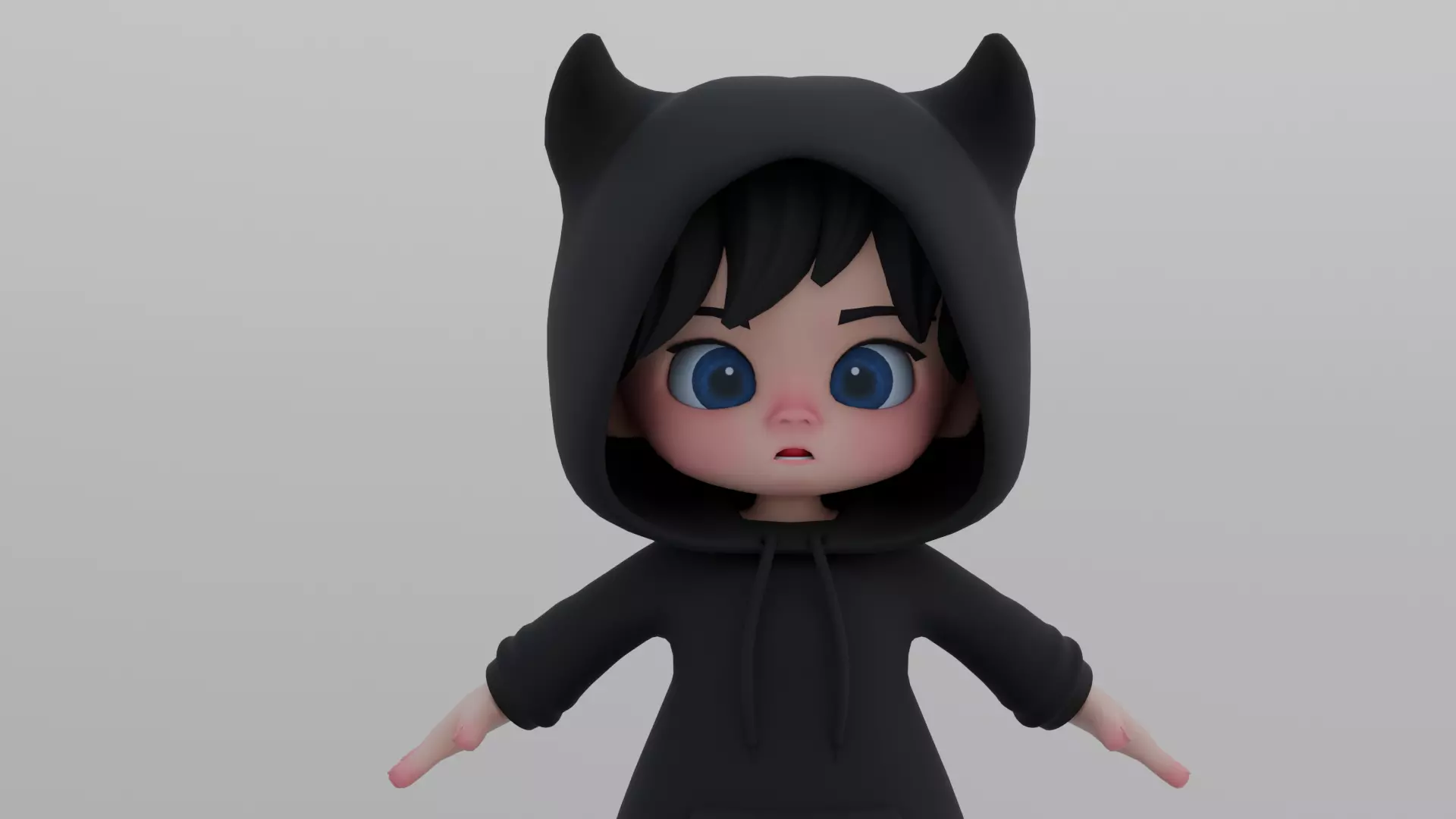 Cute Chibi Male 3D Character Low-poly 3D model Low-poly 3D model_2