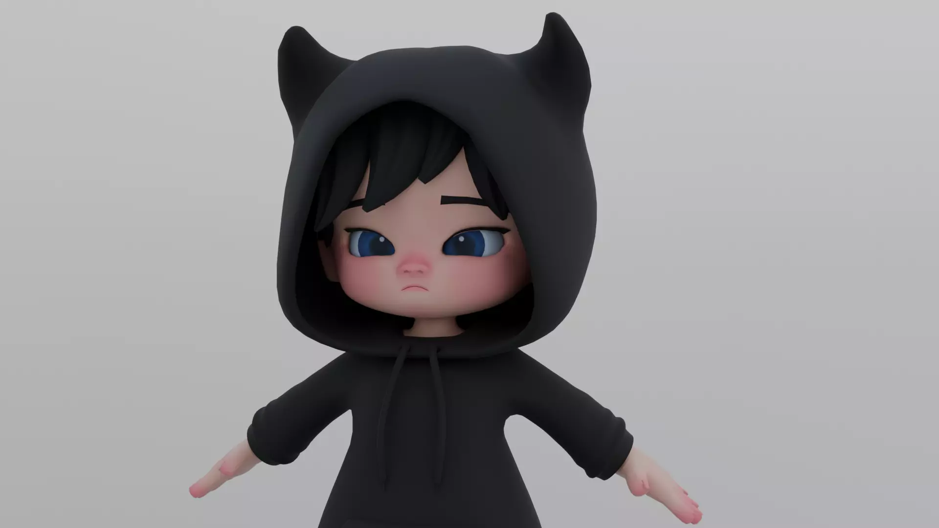 Cute Chibi Male 3D Character Low-poly 3D model Low-poly 3D model_12